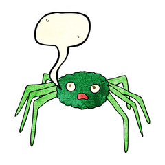 cartoon spider with speech bubble