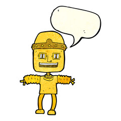 cartoon robot with speech bubble