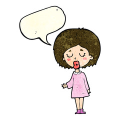 cartoon woman explaining her point with speech bubble