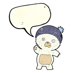 cute cartoon polar bear with speech bubble