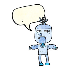 cartoon robot with speech bubble