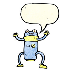 cartoon robot with speech bubble