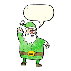 cartoon santa claus with speech bubble