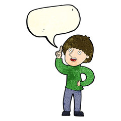 cartoon man with idea with speech bubble