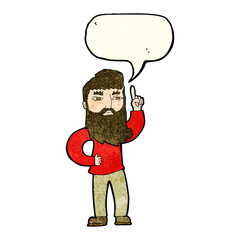 cartoon man with idea with speech bubble