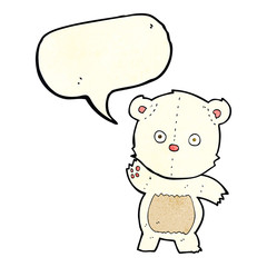 cute cartoon polar bear with speech bubble