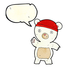 cute cartoon polar bear with speech bubble