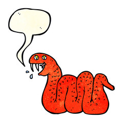 cartoon snake with speech bubble