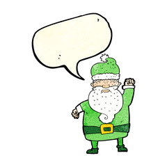 cartoon angry santa claus with speech bubble