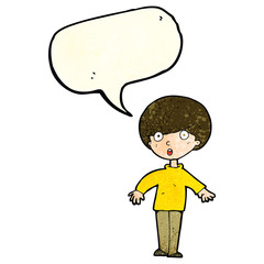 cartoon surprised man with speech bubble