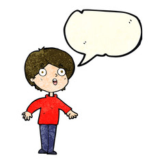 cartoon surprised man with speech bubble