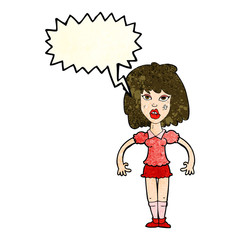 cartoon girl fight with speech bubble