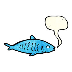 cartoon fish with speech bubble