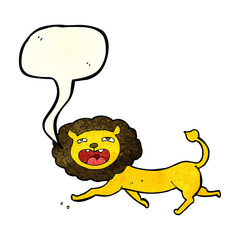 cartoon lion with speech bubble