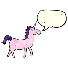 cartoon unicorn with speech bubble