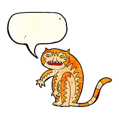 cartoon tiger with speech bubble