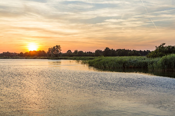 sunset in Zinnowitz with   backwater