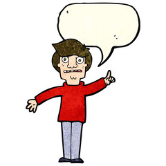 cartoon man asking question with speech bubble