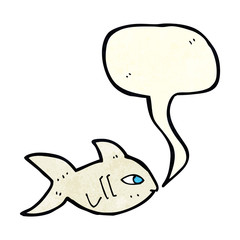 cartoon fish with speech bubble
