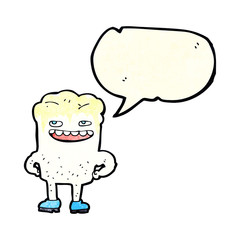 cartoon bad tooth with speech bubble