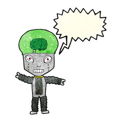 Obraz na płótnie Canvas cartoon future robot with speech bubble