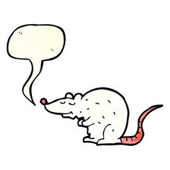 cartoon rat with speech bubble