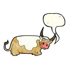 cartoon bull with speech bubble