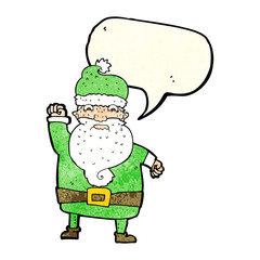 cartoon angry santa claus with speech bubble