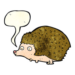 cartoon hedgehog with speech bubble