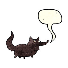 cartoon little dog with speech bubble