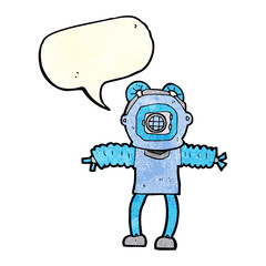 cartoon deep sea diver with speech bubble