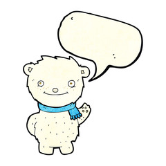 Fototapeta premium cartoon cute polar bear with speech bubble