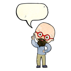 Obraz na płótnie Canvas cartoon old man with speech bubble