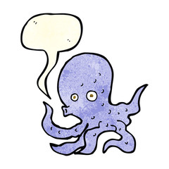 cartoon octopus with speech bubble