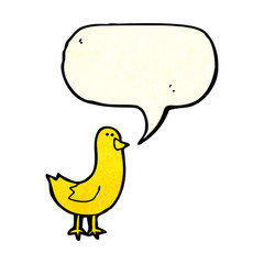 cartoon bird with speech bubble