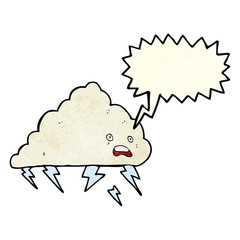 cartoon thundercloud with speech bubble