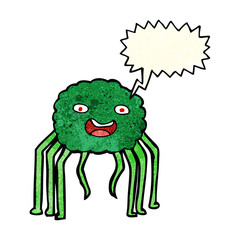 cartoon spider with speech bubble
