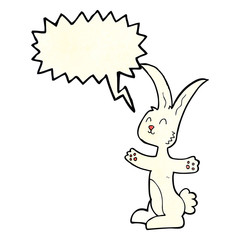 cartoon rabbit with speech bubble