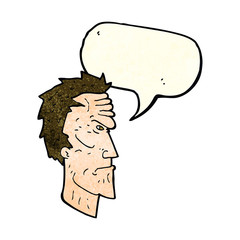 cartoon angry face with speech bubble