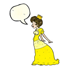 cartoon princess with speech bubble