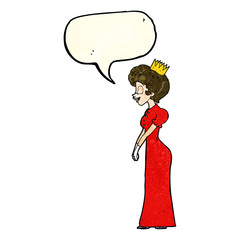 cartoon princess with speech bubble