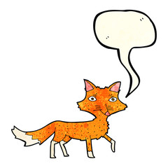 cartoon little fox with speech bubble