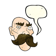 cartoon angry old man with speech bubble