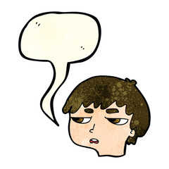 cartoon annoyed boy with speech bubble