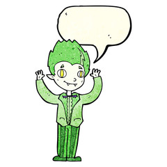 cartoon vampire boy with speech bubble