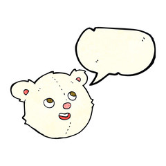 cartoon polar bear face with speech bubble