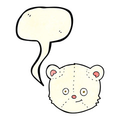 cartoon polar bear head with speech bubble