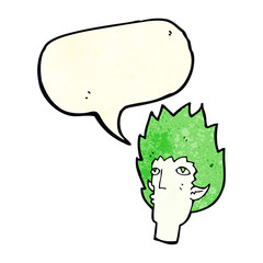 cartoon vampire face with speech bubble