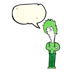 cartoon vampire with speech bubble