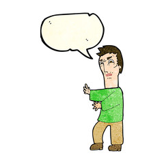 cartoon angry man with speech bubble
